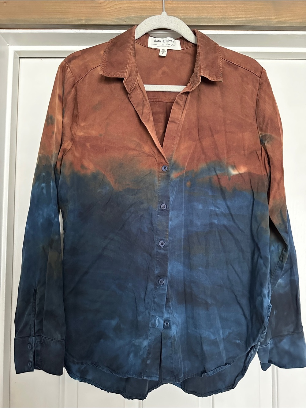 cloth & stone Rust and Blue Ombre Button-Down Shirt